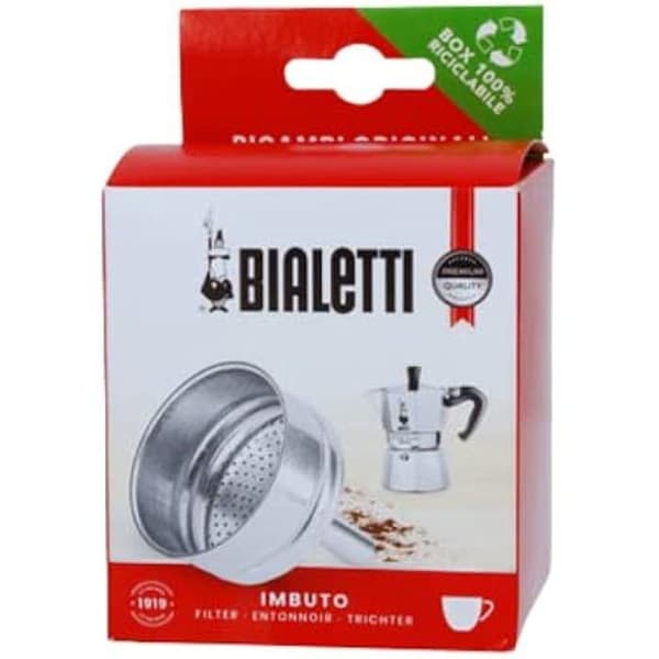 Trattfilter - BIALETTI - Moka Express kompatibel - 2 koppar - Aluminium - Utbytbar