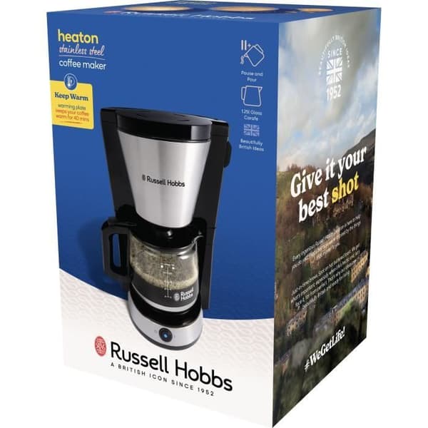 Kaffebryggare - RUSSELL HOBBS - HEATON - 1,25 L - Svart / Rostfritt stål