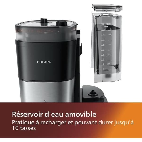Filterkaffebryggare - PHILIPS - Allt-i-ett - Kvarn i konisk design - 1,25 L - Intelligent dosering