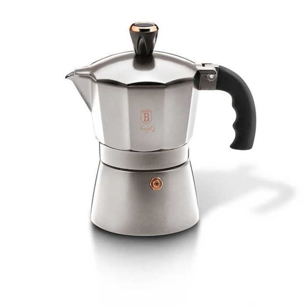 Moka-kanna - BERLINGERHAUS - Moonlight Edition - 3 koppar - Aluminium - Kompatibel med gas och el
