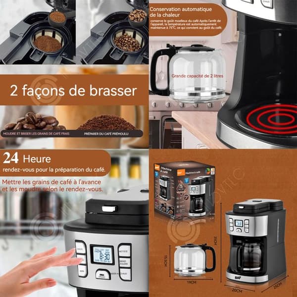 INN Kaffemaskin 1,8L 35x20x25cm elektrisk kaffebryggare mötesläge håll varm dropp kaffebryggare dropp kaffebryggare
