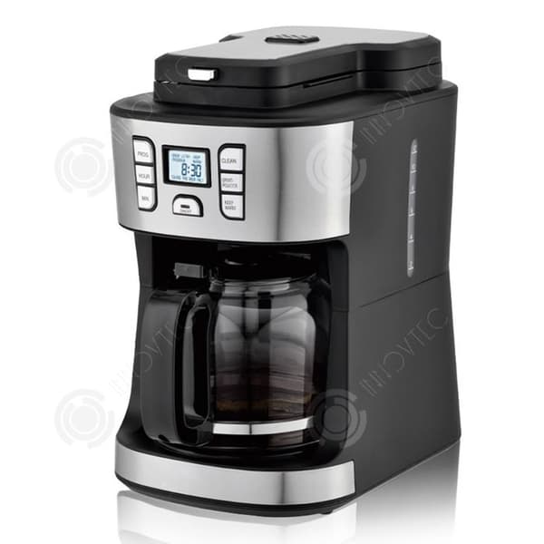 INN 1,8L kaffemaskin med malningsfunktion och digital display Flera lägen för bönor Kaffemalet kaffe med kaffebryggare