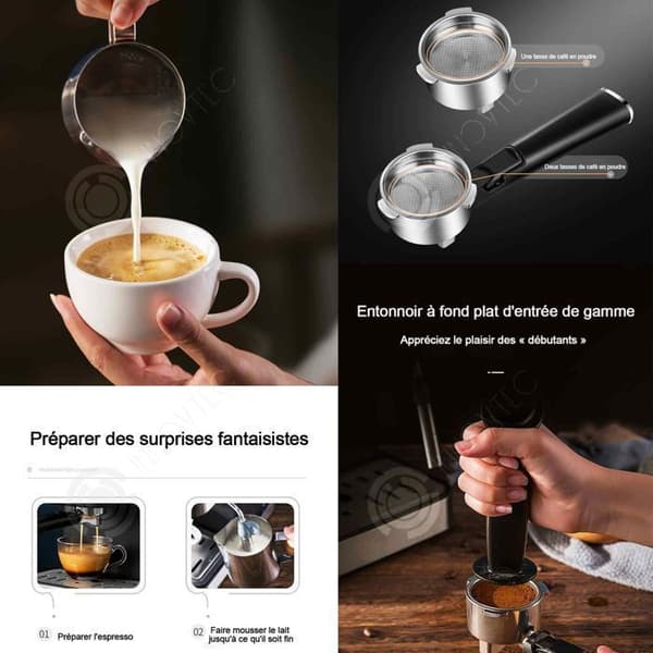 Zentavo Kaffemaskin 1,6L 64x53x33cm Elektrisk kaffebryggare Kaffebönkvarn Dubbel användning Portabilitetspulver Droppkaffebryggare