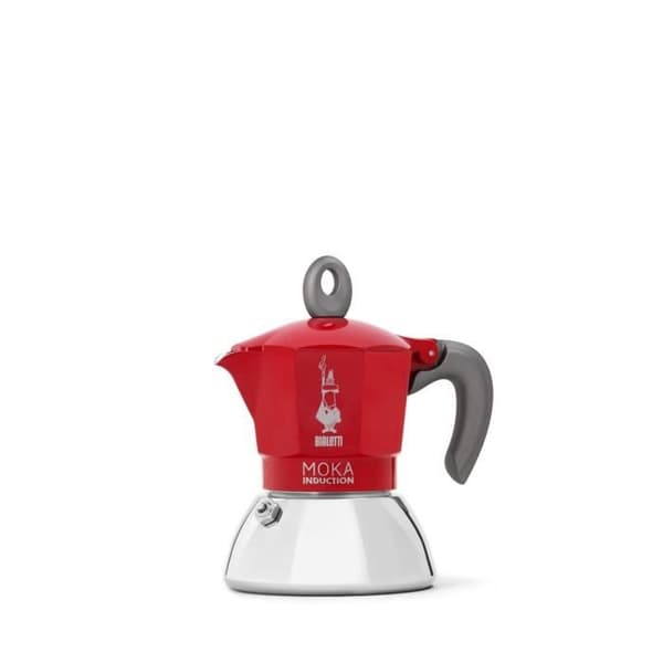BIALETTI italiensk Moka induktion kaffebryggare 2 koppar - Röd
