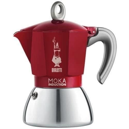 BIALETTI italiensk Moka induktion kaffebryggare 2 koppar - Röd