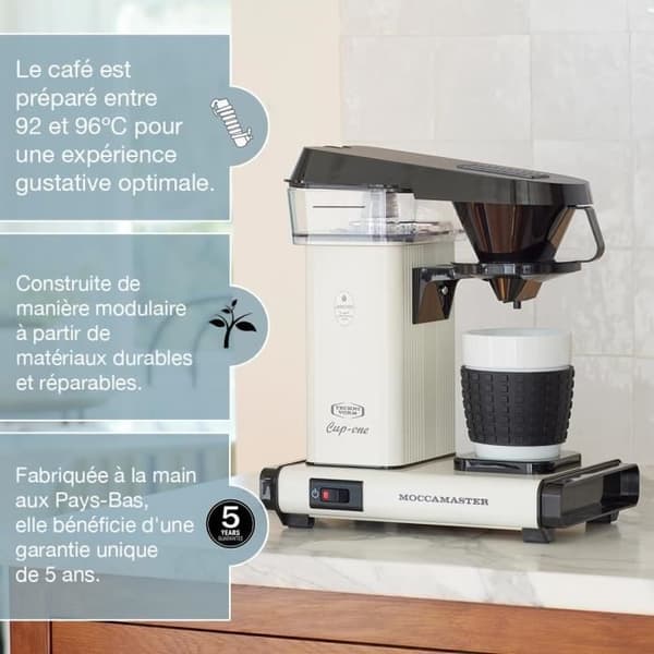 Moccamaster Cup-One, Kanna Filter Vit Bruten 0.3 Liter