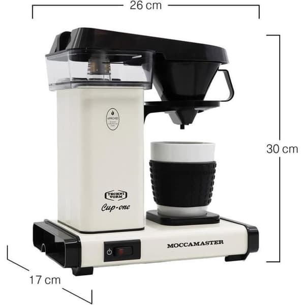 Moccamaster Cup-One, Kanna Filter Vit Bruten 0.3 Liter