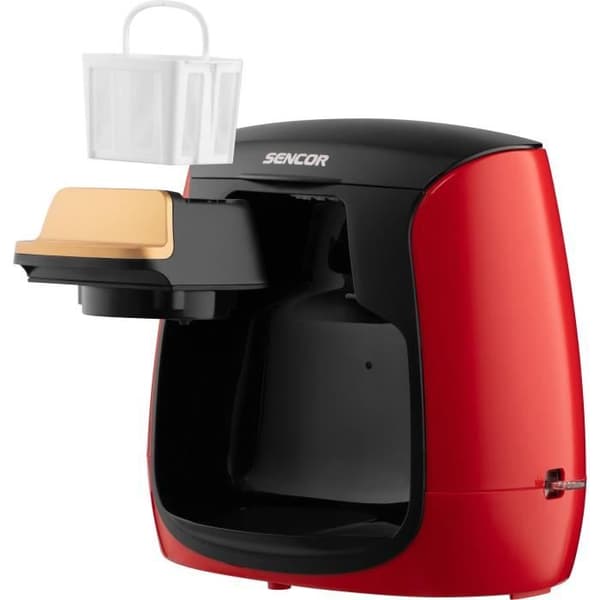 Kaffemaskin - SENCOR - SCE 2101RD - 0,3 L - 500 W - 2 koppar ingår - Röd