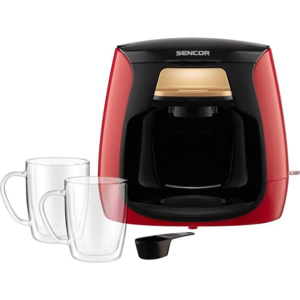 Kaffemaskin - SENCOR - SCE 2101RD - 0,3 L - 500 W - 2 koppar ingår - Röd