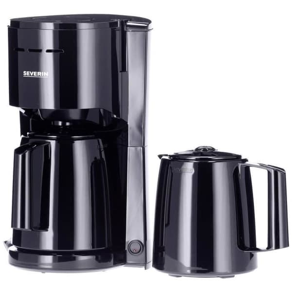Severin KA 9307 Svart kaffebryggare Antal koppar=8 värmeavvisande kanna