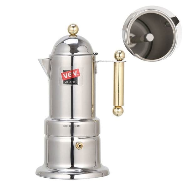 Cafékanna i rostfritt stål TD® 200ml Triple tryck med fin filtrering Lätt att rengöra U-formad näsa Robust halkfri