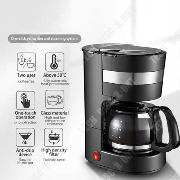 TD® Hushållskaffemaskin, helautomatisk temaskin, liten hushållstemperaturstyrd kaffemaskin