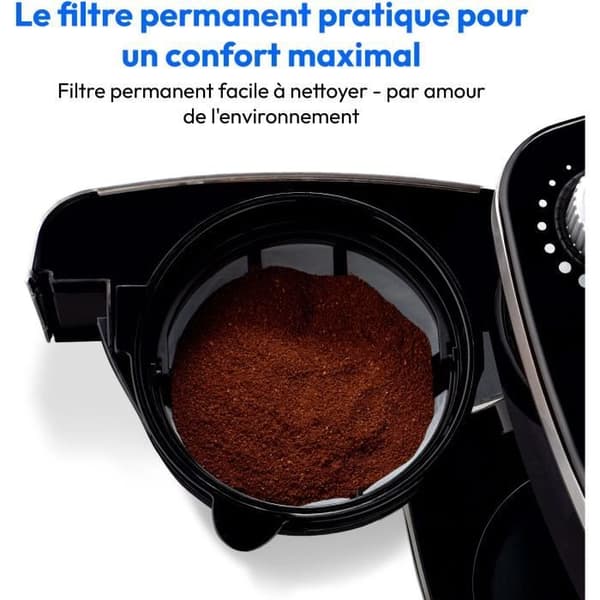 Digital Filter Kaffemaskin med Kvarn - MEDION - 1000W - 1,5L - Silver