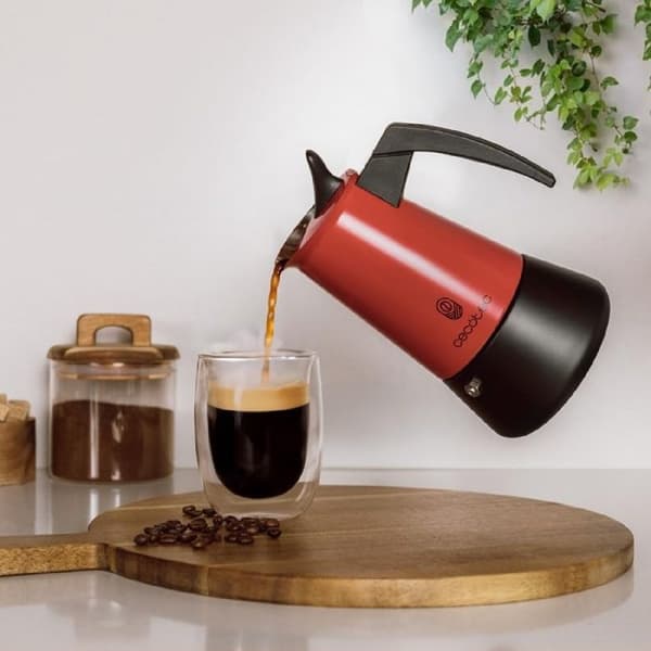 Cafetière italienne - Piccolina - 600 - Rostfritt stål - 6 koppar - Grön