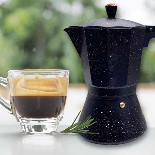 Cafetera Expresso Moka 12 Koppar Stor Kapacitet Eisenbach Svart