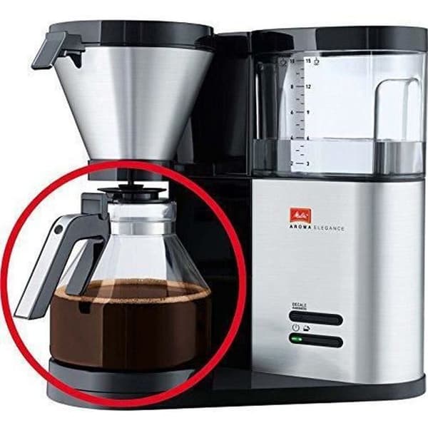 Kaffekanna - Melitta - Aroma Elegance - 10 koppar - Svart/borstad stål - 21x15,6x16,3 cm