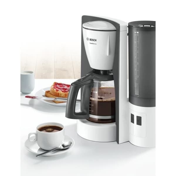 BOSCH TKA6A041 filterkaffebryggare - Vit - 1200W - 1,25L - Aroma+ - EasyDescale 3