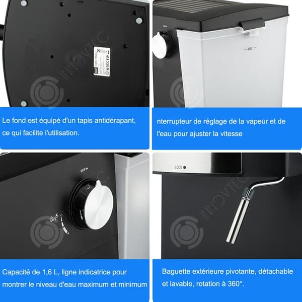 INN Kaffemaskin 1,6L 11-15 koppar elektrisk kaffebryggare Kaffebönkvarn Dubbel användning Bärbarhetspulver Droppkaffebryggare