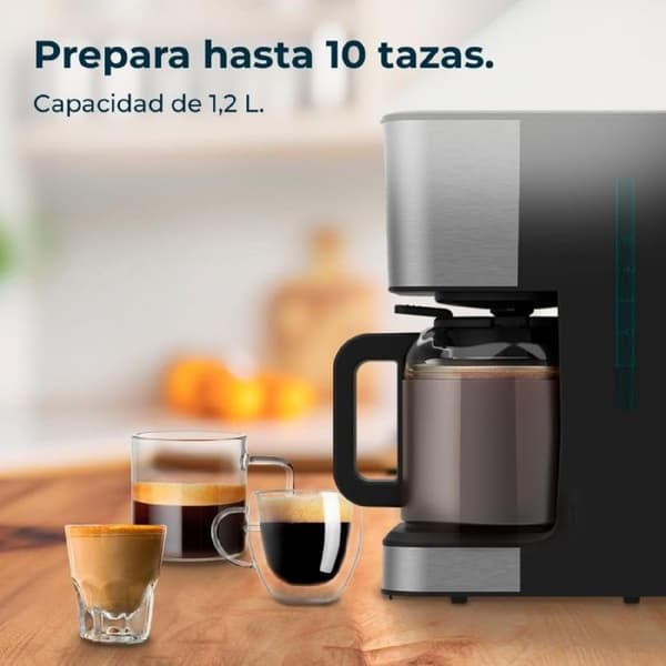Filterkaffebryggare - CECOTEC - Coffee 66 Drop &amp; Thermo Time - 10 koppar - 950 W - Anti-dropp