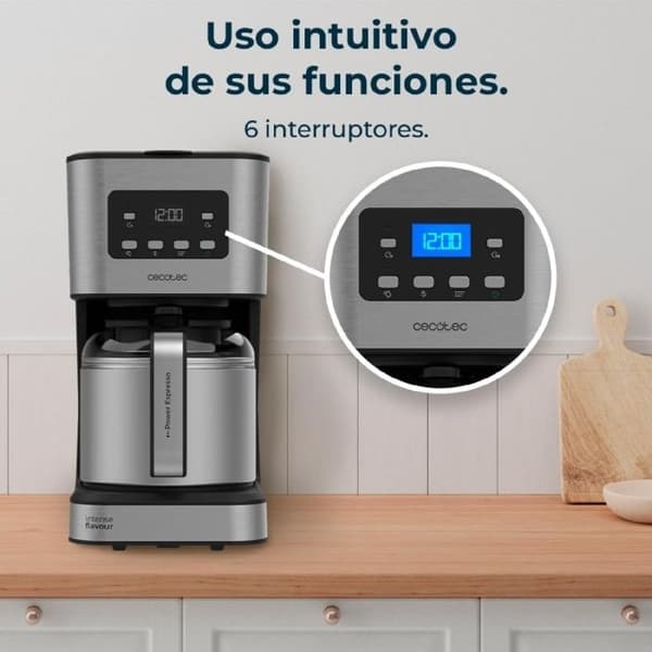 Filterkaffebryggare - CECOTEC - Coffee 66 Drop &amp; Thermo Time - 10 koppar - 950 W - Anti-dropp