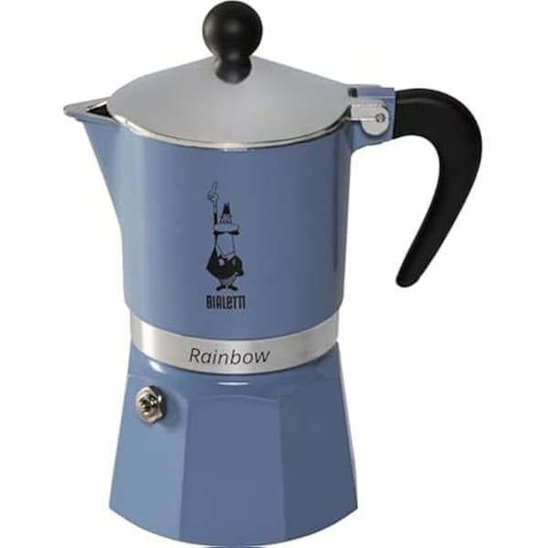 Kaffebryggare - BIALETTI - Rainbow 3TZ Primavera 2024 - Färg Blå - Elegant design - Perfekt för kaffe