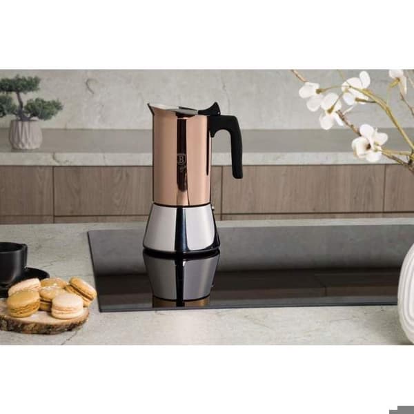Cafetiera Moka - BERLINGERHAUS - BH-8550 - Rostfritt stål - 9 koppar - Roséguld Metallic Line