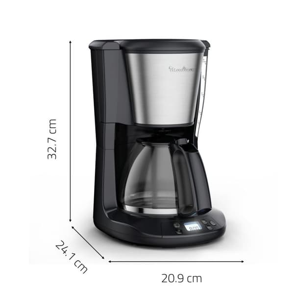 Snabbt, Programmabelt Moulinex filt kaffebryggare i rostfritt stål, Valfri varmhållningsfunktion, FG5S2DE0