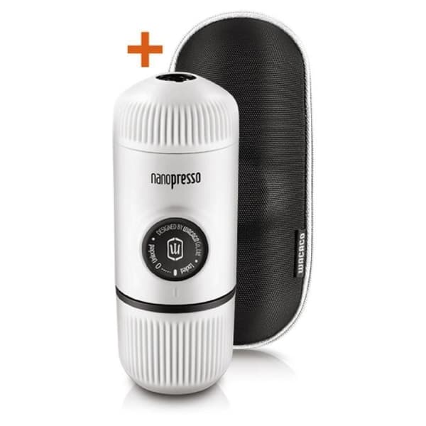 Wacaco Nanopresso Mini espresso-maskin portabel med skyddande fodral, förbättrad version av den lilla resekaffemaskinen, p