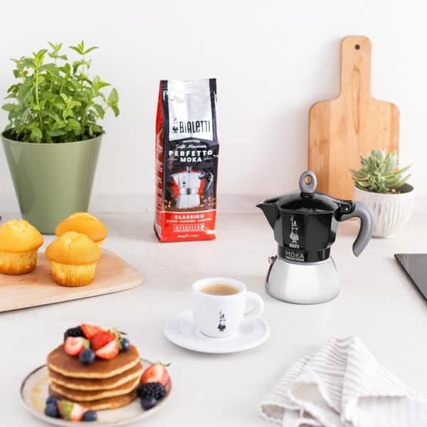 BIALETTI Induktion kaffebryggare Moka 2 koppar svart ny version