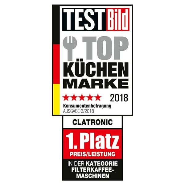 Clatronic KA 3733 1-kopps isolerad kaffebryggare - Filter - Svart - Rostfritt stål - 750 Watt