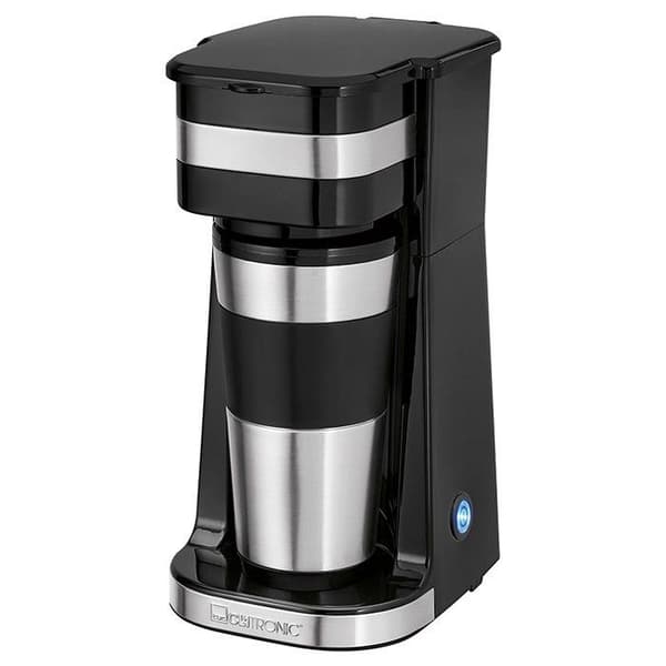 Clatronic KA 3733 1-kopps isolerad kaffebryggare - Filter - Svart - Rostfritt stål - 750 Watt