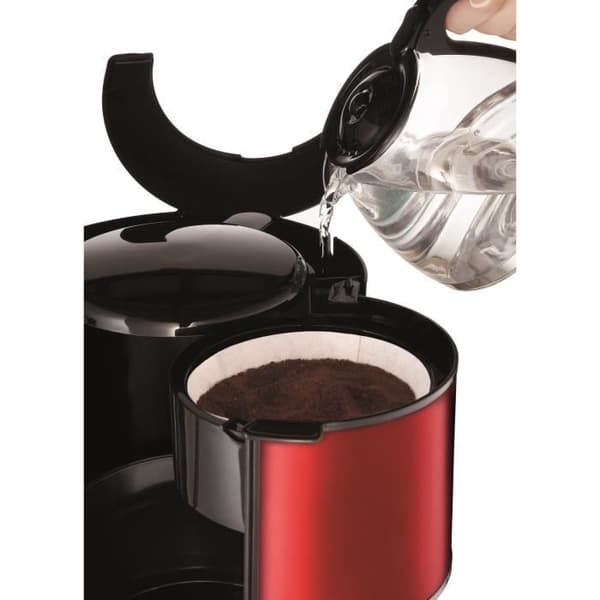 MOULINEX Subito Filter kaffebryggare Röd, 1,25L, 10-15 koppar, Vridbar filterhållare FG360D11