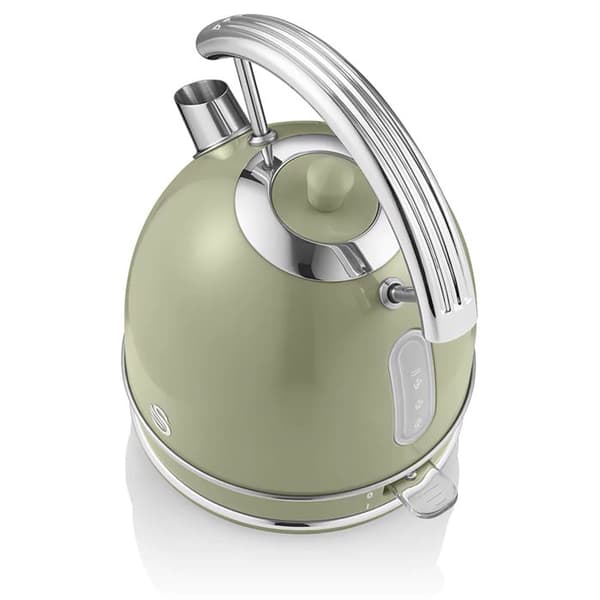 Retro Set Petit-Déjeuner Vattenkokare 1,8L Trådlös, Brödrost för 2 Stora Skivor SWAN STP7050GNEU 850W Grön 57966