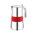 Miniatyrbild 2 av 2: Italiensk kaffebryggare - BRA A170566 - 4 koppar - Rött silver - Rostfritt stål