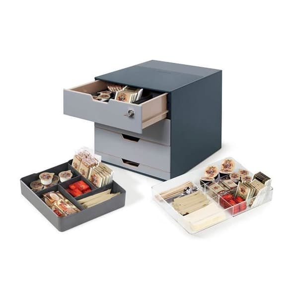 Förvaringsmodul - Slitstark - Antracitgrå - 4 lådor - Kaffeplats - Robust design