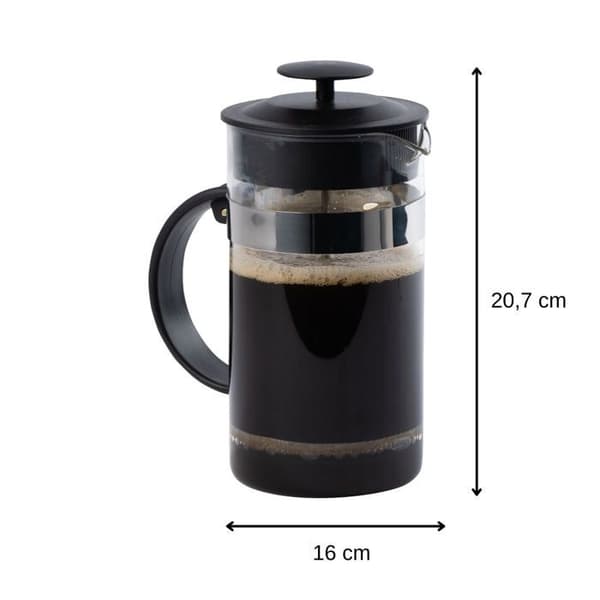 Presskanna - Fackelmann - 1L - Rostfritt stål - Borosilikatglas - Perfekt för camping