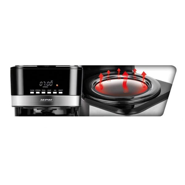 Elektrisk kaffebryggare - MPM - MKW-05 - 15 koppar - 1,8 liter - Bakgrundsbelyst LCD-skärm