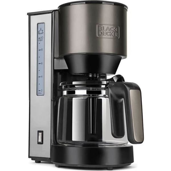 BLACK & DECKER - Filterkaffebryggare - 10 koppar - 870W - rostfritt stål/svart - BXCO870E