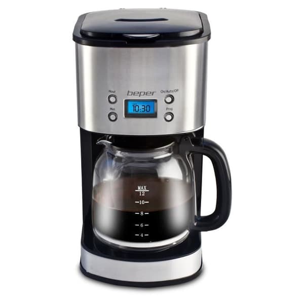 BEPER 90520 programmerbar filterkaffebryggare - Silver - 1000W - 12 koppar
