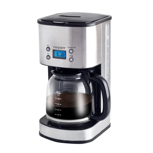 BEPER 90520 programmerbar filterkaffebryggare - Silver - 1000W - 12 koppar