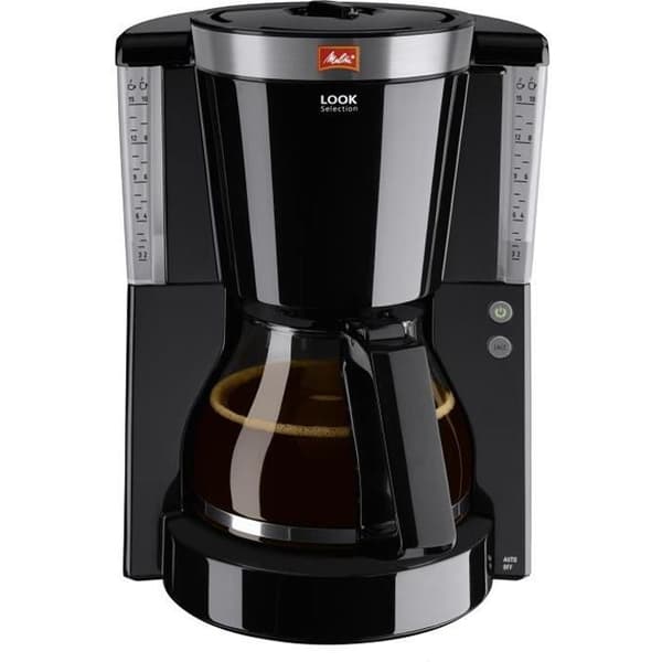 Melitta 1011-04 filterkaffebryggare - AromaSelector®-funktion/Anti-droppsystem - Svart/borstat stål