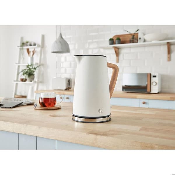 Set frukostmaskiner Vattenkokare utan sladd 1,7 L brödrost 2 Nordic Grön SWAN STP2090WHTNEU 2200W Vit 44379