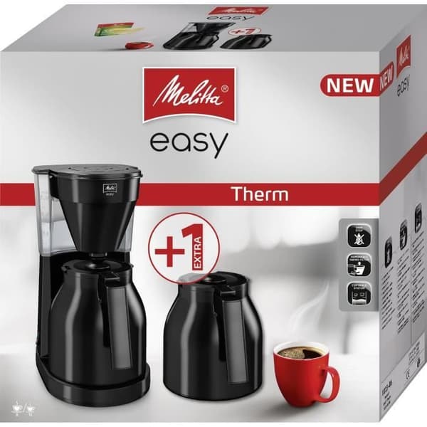 MELITTA Easy Therm II filterkaffebryggare - 1050 W - 2:a kanna - Svart