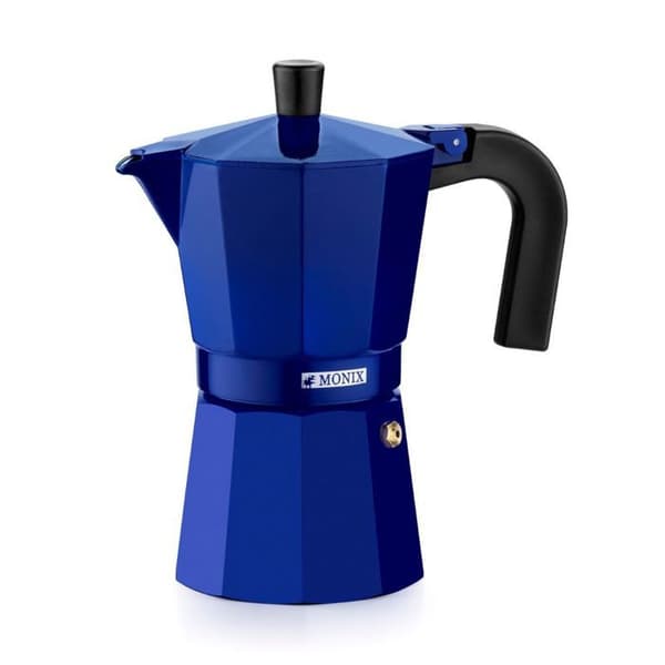 Italiensk kaffebryggare - Monix - M301706 - Aluminium - 6 koppar - Blå