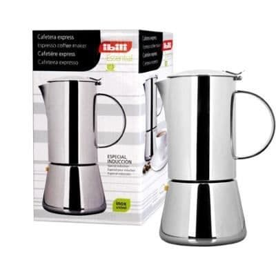 2-kopps Expresso kaffebryggare 18/10 rostfritt stål - IBILI - Induktionskompatibel - Höjdjusterbar droppbricka