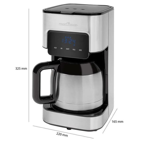 Filter kaffebryggare - Proficook - KA 1191 - 10 koppar - Programmerbar - Svart/Plata rostfritt stål