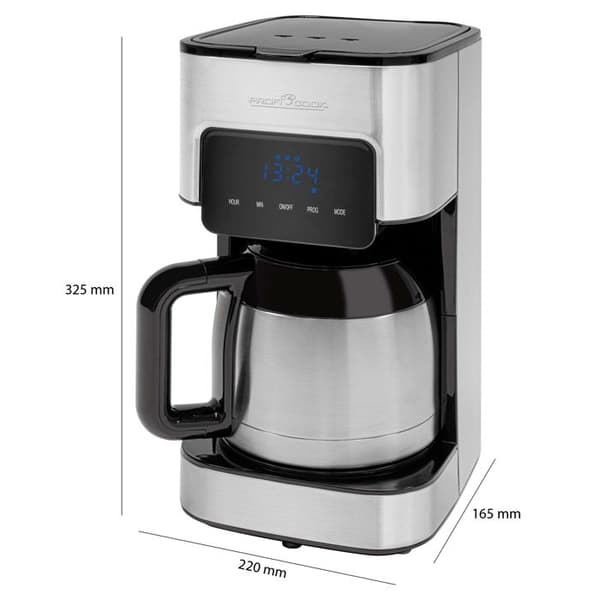 Filter kaffebryggare - Proficook - KA 1191 - 10 koppar - Programmerbar - Svart/Plata rostfritt stål