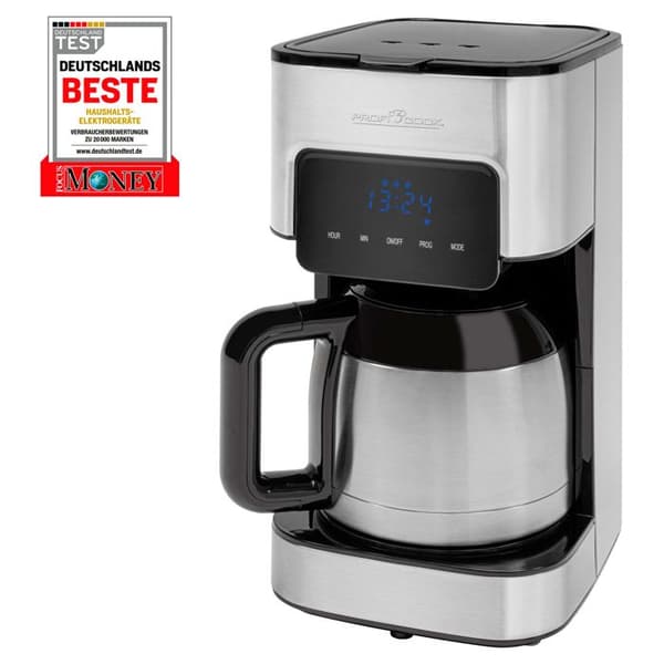 Kaffebryggare Med Filter Programmerbar 10 Koppar Inox Proficook KA 1191 900W Svart/Silver
