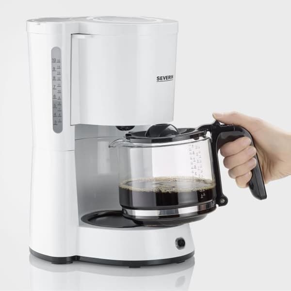SEVERIN KA4816 filterkaffebryggare - 10 koppar - 1,4 L - 1000 W - Automatisk avstängning - Vit