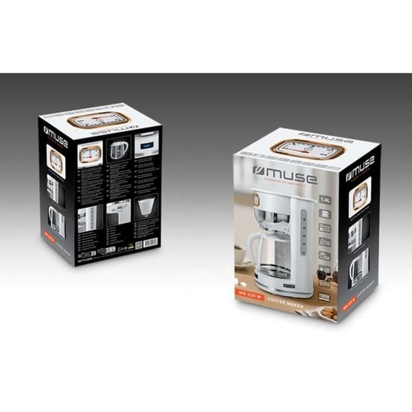 Muse MS-220 W - Kafeteria - tank 1.4 L (10 koppar) med filterhållare - 1000W
